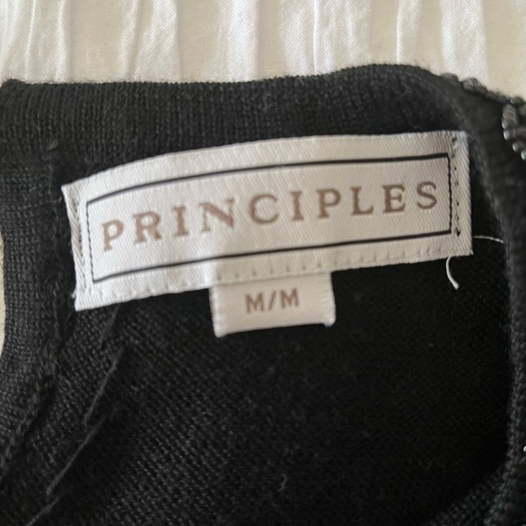 PRINCIPLES Vintage Black Short Sleeve Sweater Delicate Bead Detail Neckline - Picture 9 of 13